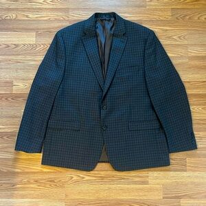 Lauren Ralph Lauren Wool Blazer Navy Plaid Sports Coat Two Button men’s 46 R